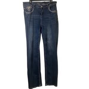Grace in LA P Straight Sz19 Med Blue High Rise Jeans